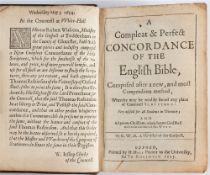 BIBLE : A Compleat & Perfect Concordance of the English Bible; full calf, 8vo, Oxford, 1655.