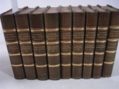 BINDINGS : Lever, Charles ' Military Novels ' 9 volume set, half gilt morocco.