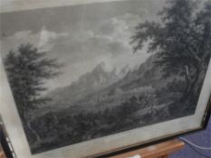 KENT, John (after) - Corte in Corsica,: copper engraving by John Browne, 595 x 450mm, Hogarth frame,