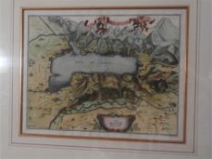 ITALIAN VIEWS: A set of three hand-coloured copper engravings - Luogo di Nervi; Palazzo e Giardino;