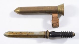 A diver's knife by Siebe Gorman & Co, London:, the 8 inch double edged blade signed as per title,