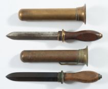 Two Italian diver's knives by Galeazzi:, both with double edge blades,