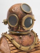 A French 12-bolt diving helmet by Scauda:,