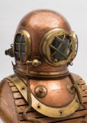 A 12 bolt diving helmet by Siebe Gorman & Co, altered for use as a shallow water helmet:,