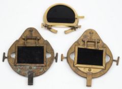 Two spring loaded diving helmet welding visors and a Russian welding visor: the rectangular visor