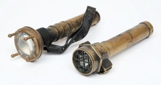 A brass diver's torch by CEAG Ltd together with one other divers torch:, (2) * see page 84, vol 2,