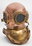 A 12-bolt rounded brass corselet diving helmet by Siebe Gorman & Co,