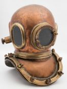 A Chilean 12-bolt diving helmet:, unsigned, the oval side windows without guards,