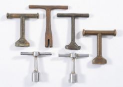 Two Japanese chrome corselet spanners and four other various spanners:,