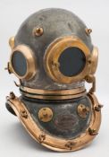 A 12-bolt tinned finish diving helmet by Siebe Gorman & Co, London:, number '17577' (matching),