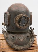A 12-bolt commercial diving helmet by A J Morse & Son, Boston, Mass:,
