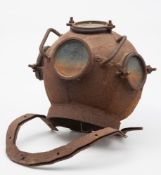 A homemade iron diving helmet:,