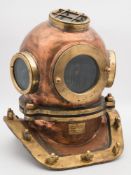 A Russian 12-bolt/3-bolt diving helmet:, four circular observation windows,