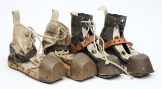 A pair of American two-tone lightweight diving boots, possibly by Morse,