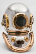 A tinned 6-bolt Admiralty pattern diving helmet by Siebe Gorman & Co Ltd, London:,