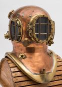 A Danish 2-bolt diving helmet:, numbered 'H 12/40',
