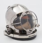 A mixed gas stainless steel diving helmet by Joe Savoie:,