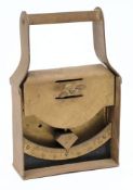 A Russian Diving Inclinometer:, the square handle over calibrated arc with wing nut stop,