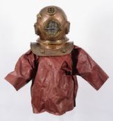 An open suit diving helmet by Person, Sao Paulo, Brazil:, the four observation windows with guards,