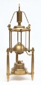 A brass reproduction of an underwater oil lamp after Louis Denayrouse:, based upon the 1873 design,