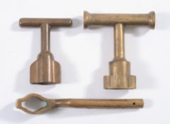Two American 'T' spanners and a wrench:,