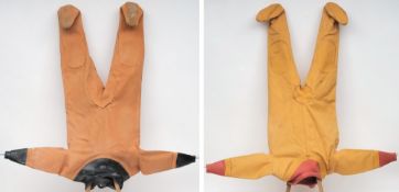 A German 3-bolt diving suit by Drager, together with a similar 3-bolt diving suit by Medi:,