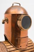 An early 20th century Miller Dunn 'Dunn Divinhood' (style one) shallow water diving helmet:,