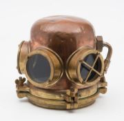 A Swedish 4-bolt diving helmet:, unsigned, circular front and side windows,