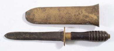 A 20th century diver's knife, probably by Siebe Gorman & Co, London,: the blade with extensive wear,