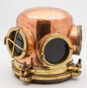 A Swedish 4- bolt diving helmet by C A Lindqvist, Stockholm:, inverted 'pot' form,