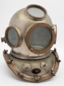 A Japanese 12-bolt diving helmet by TS Yokohama Diving Apparatus Co Ltd:, circular windows,
