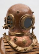 A Spanish 12-bolt round corselet diving helmet by Nemrod:, oval side windows with guards,