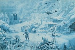 A print after G H Davies for the Siebe Gorman book 'Deep diving & Submarine Operations',