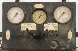 A two diver control panel:, with gauges and control taps, labels for 'No 1 Diver' and ''No 2 Diver',