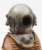 An Admiralty pattern 6-bolt deep diving re-breather helmet by Siebe Gorman & Co , London:,