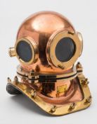 A Russian 12-bolt/3-bolt diving helmet:, number '308', circular observation windows,