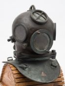 A 3-bolt 'Bubikopf' diving helmet by Draeger, number '1074' : (matching), riveted handle to top,