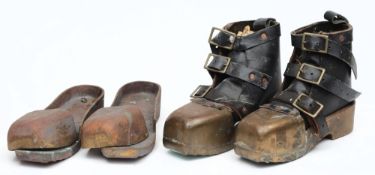 A pair of Australian diving boots together with a pair of Australian diving boot soles and toe