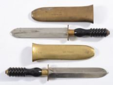 Two non-magnetic diver's knives by Siebe Gorman & Co,London:,