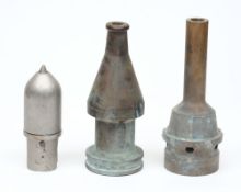 Two bronze retro underwater jetting nozzles,