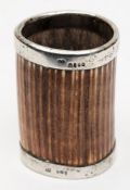 A Victorian silver mounted boars tooth hunting cup, maker Wright & Davies, London 1877:,