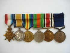 A WWI & WWII group of five together with a Civic Lifesaver medal for '2Lt J E Armstrong RNR:.