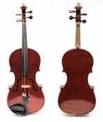 A late 19th century German violin bearing a label Louis Lowendall fecit Dressdae Anno 1886:,