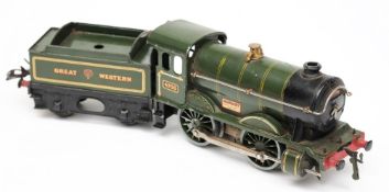 Hornby, a No 1 Special 0-4-0 clockwork locomotive No 4700 with four wheel tender: in GWR.