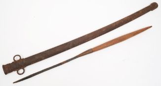 An 1885 pattern scabbard and lance head:, (2).