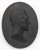 Duke of Wellington - an oval black basalt medallic plaque by Wedgwood:,