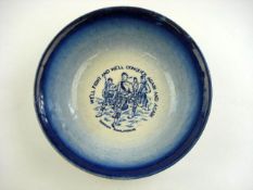 An early 20th century Staffordshire blue and white transfer print dish of the Gordon Highlanders:,