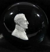 Duke of Wellington - a sulphide paperweight:, bust right, 7cm.
