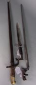 A WWII Mauser pattern bayonet, a St Etienne pattern bayonet and one other bayonet:.