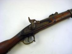 A Victorian percussion cap rifle by Tower, London:,